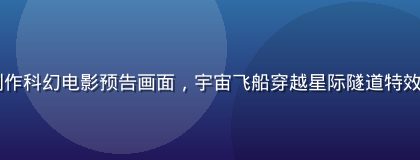 2026暑期档大制作科幻电影预告画面，宇宙飞船穿越星际隧道特效震撼视觉冲击力十足